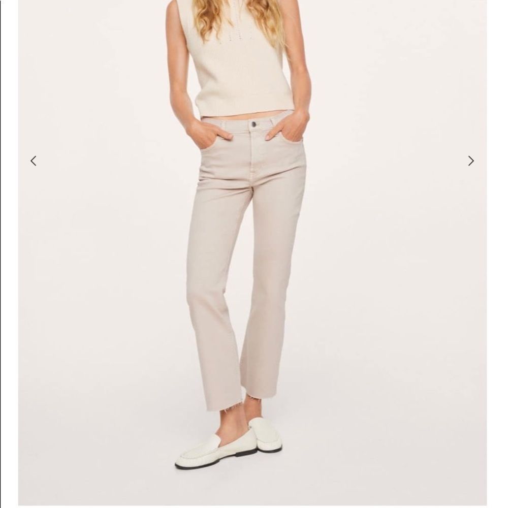 Mango High-waist bootcut beige jeans